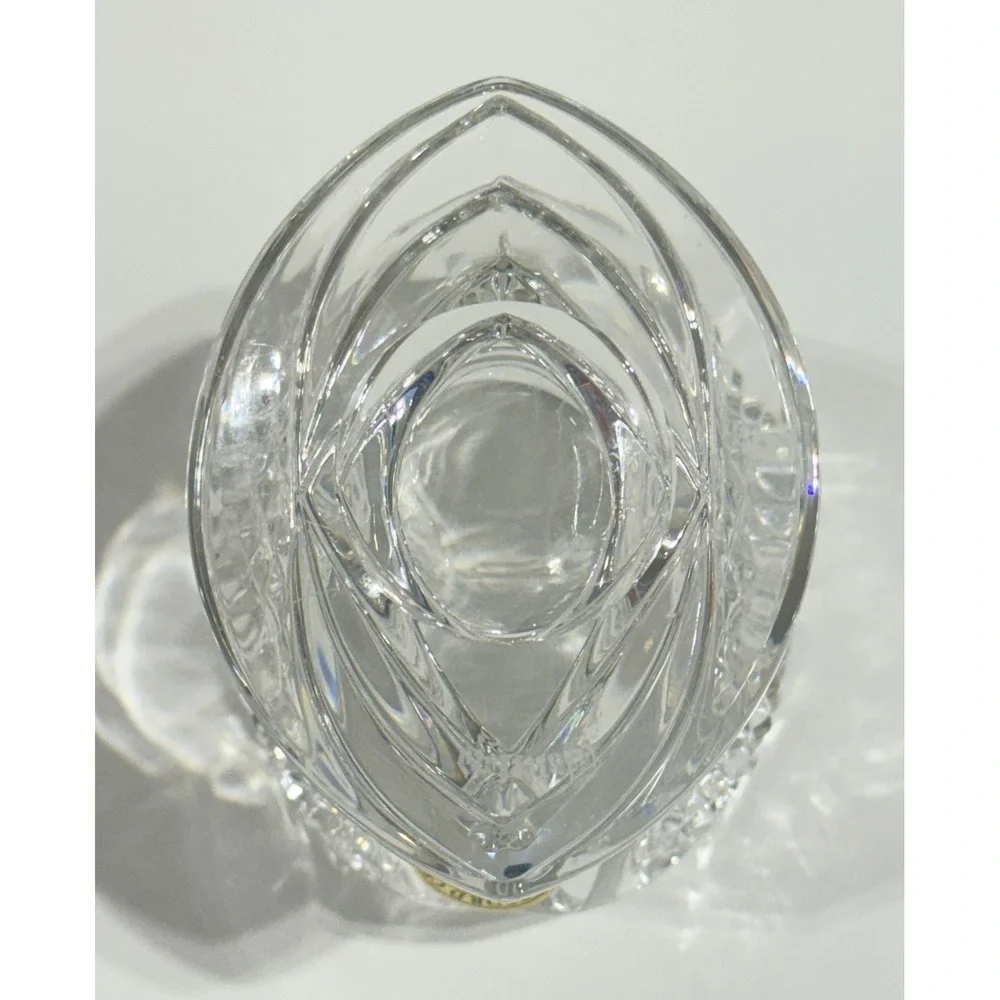 WATERFORD CRYSTAL Heart Card Holder Small Vase Made in Germany Diamond Cut Clear